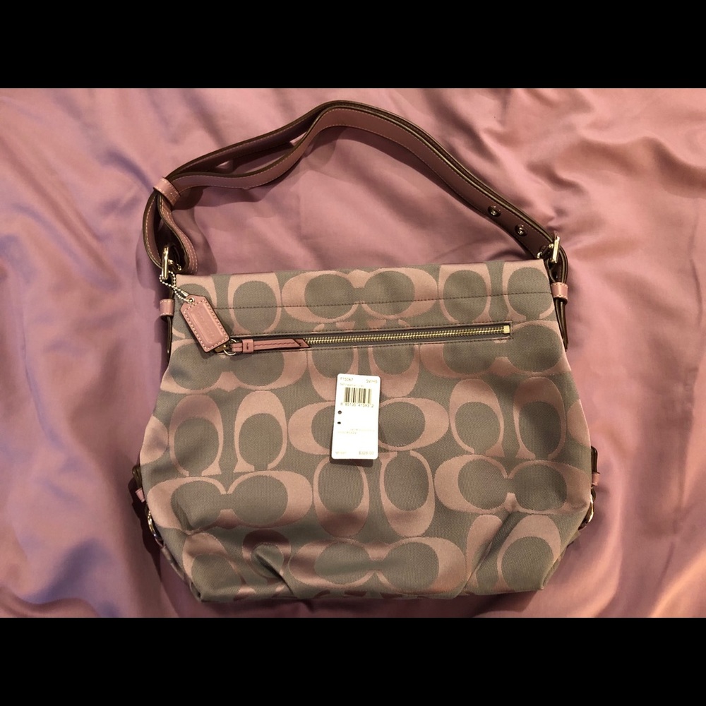 Coach 24CM Heather Lilac Signature Hobo Duffle